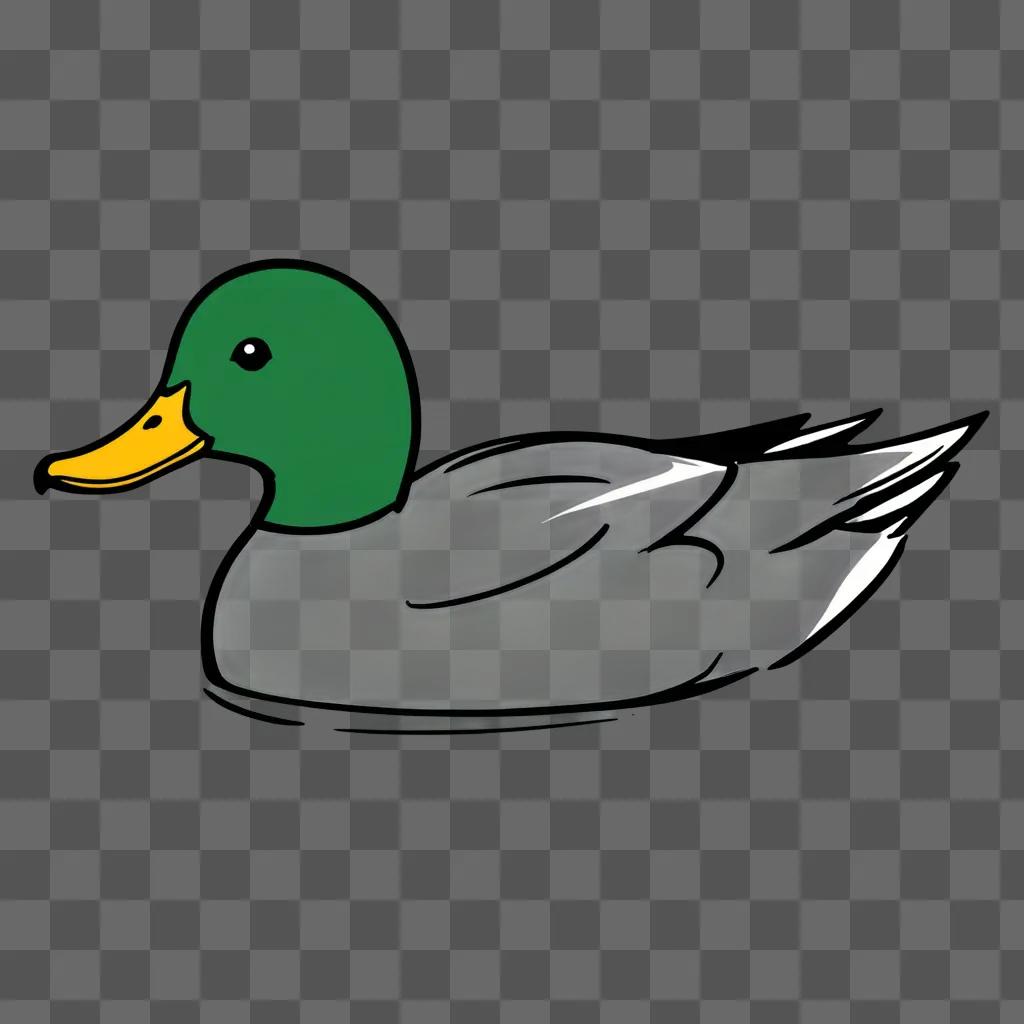 Sketch of a duck floating on a water surface