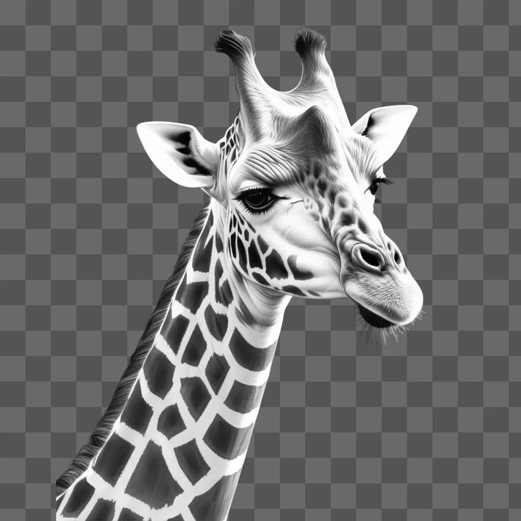 Sketch of a giraffe with a light glow around its head