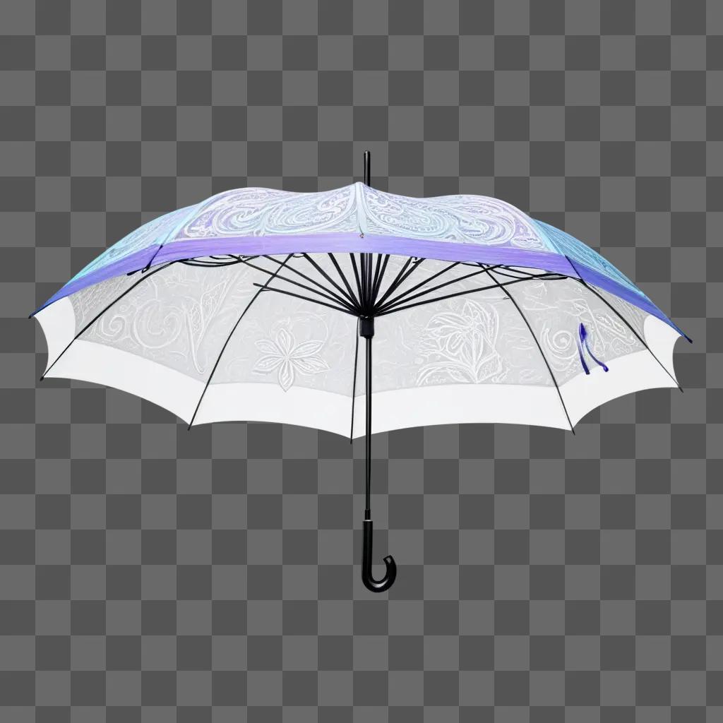 Sketch of an umbrella with floral design