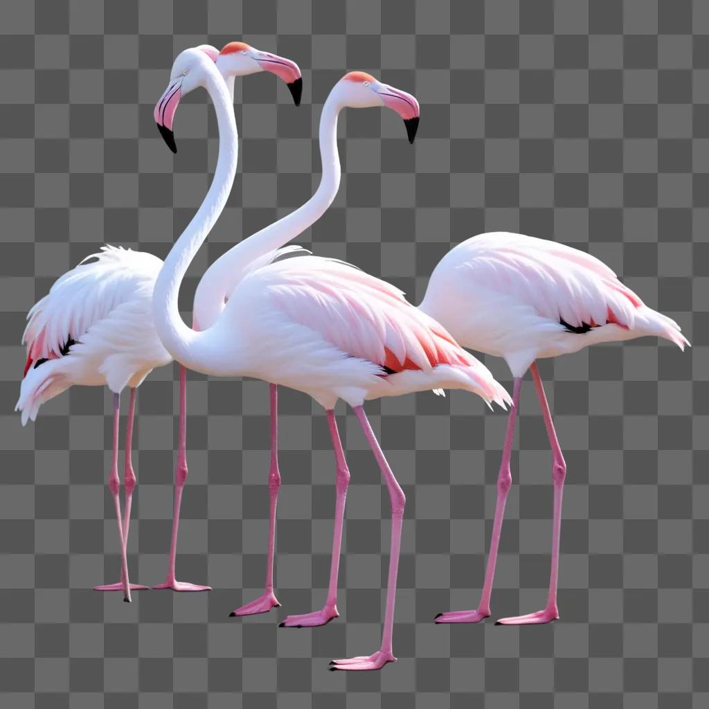 Sketch of flamingos with blurred colors