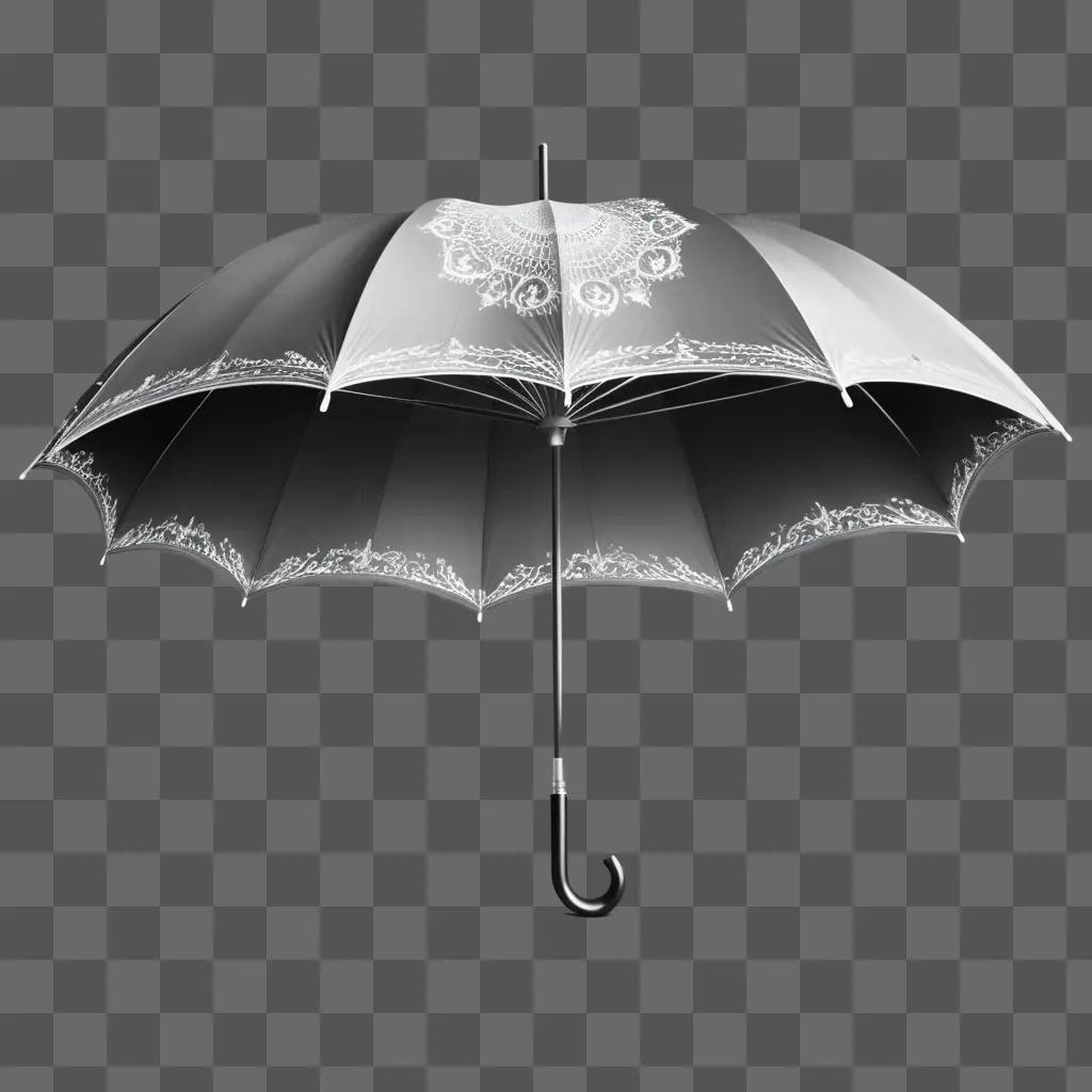 Sketch umbrella drawing with intricate design