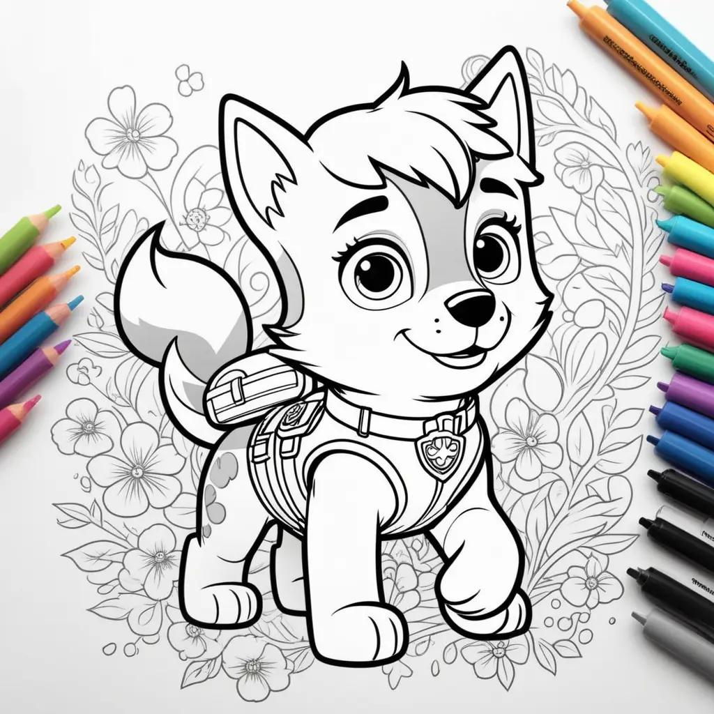 Skye Coloring Page of Paw Patrol