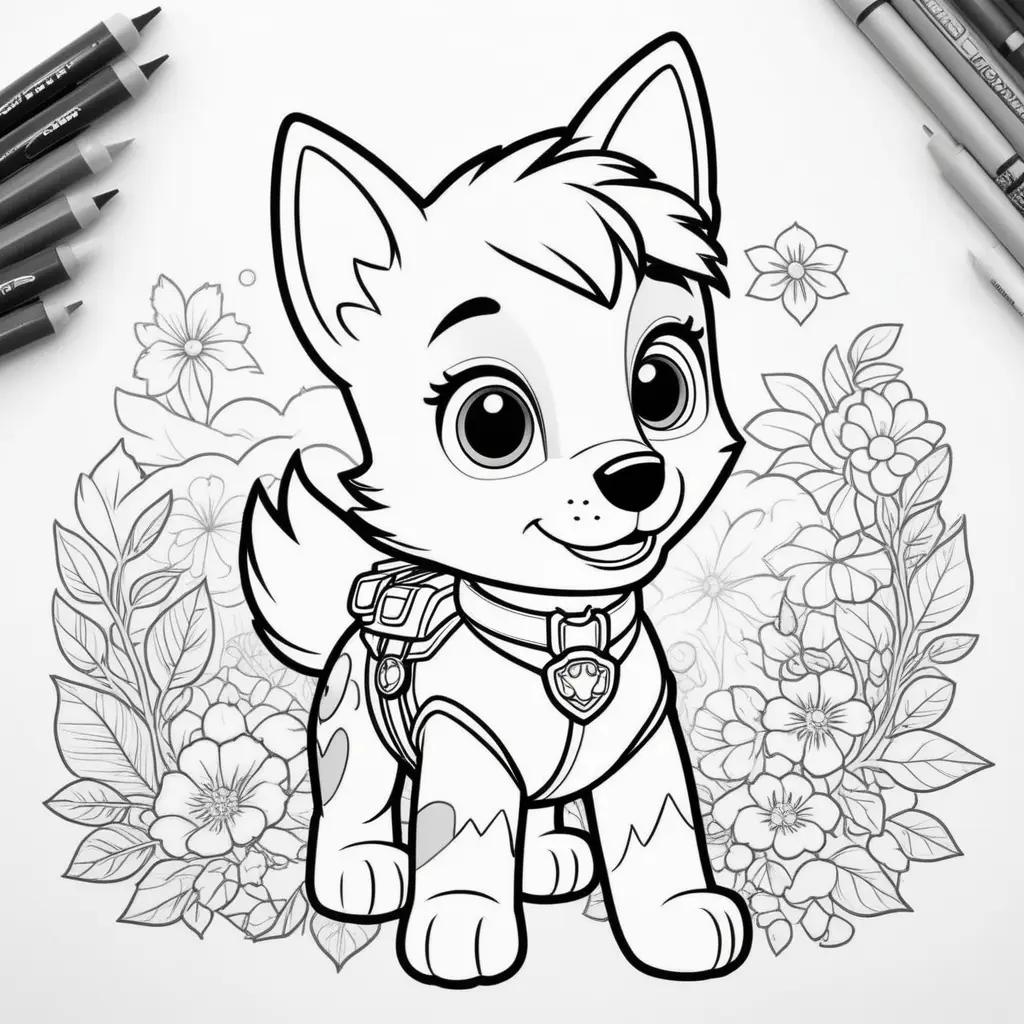 Skye coloring page of Paw Patrol for kids