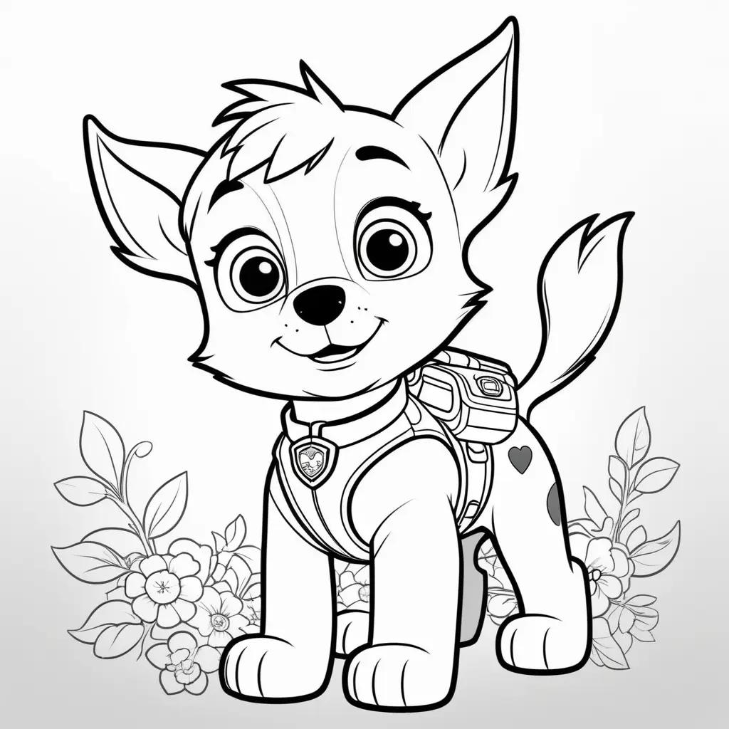 Skye coloring pages for kids, featuring Paw Patrol character