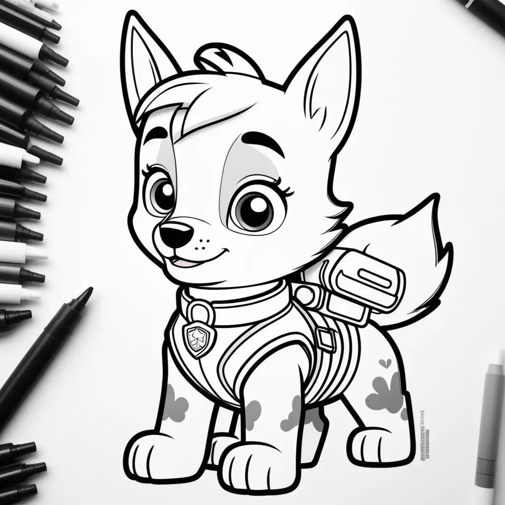 Skye from Paw Patrol coloring page