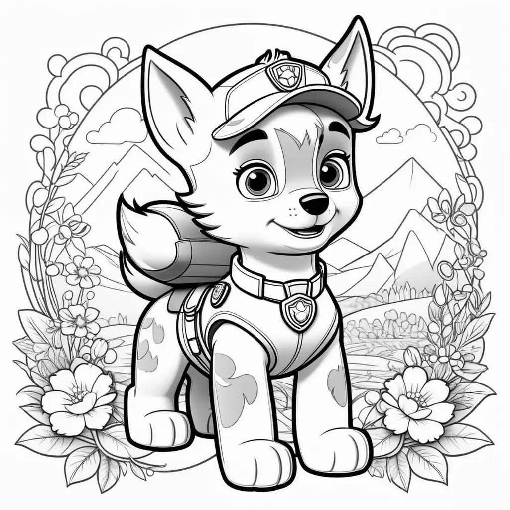 Skyes coloring page from the Paw Patrol series