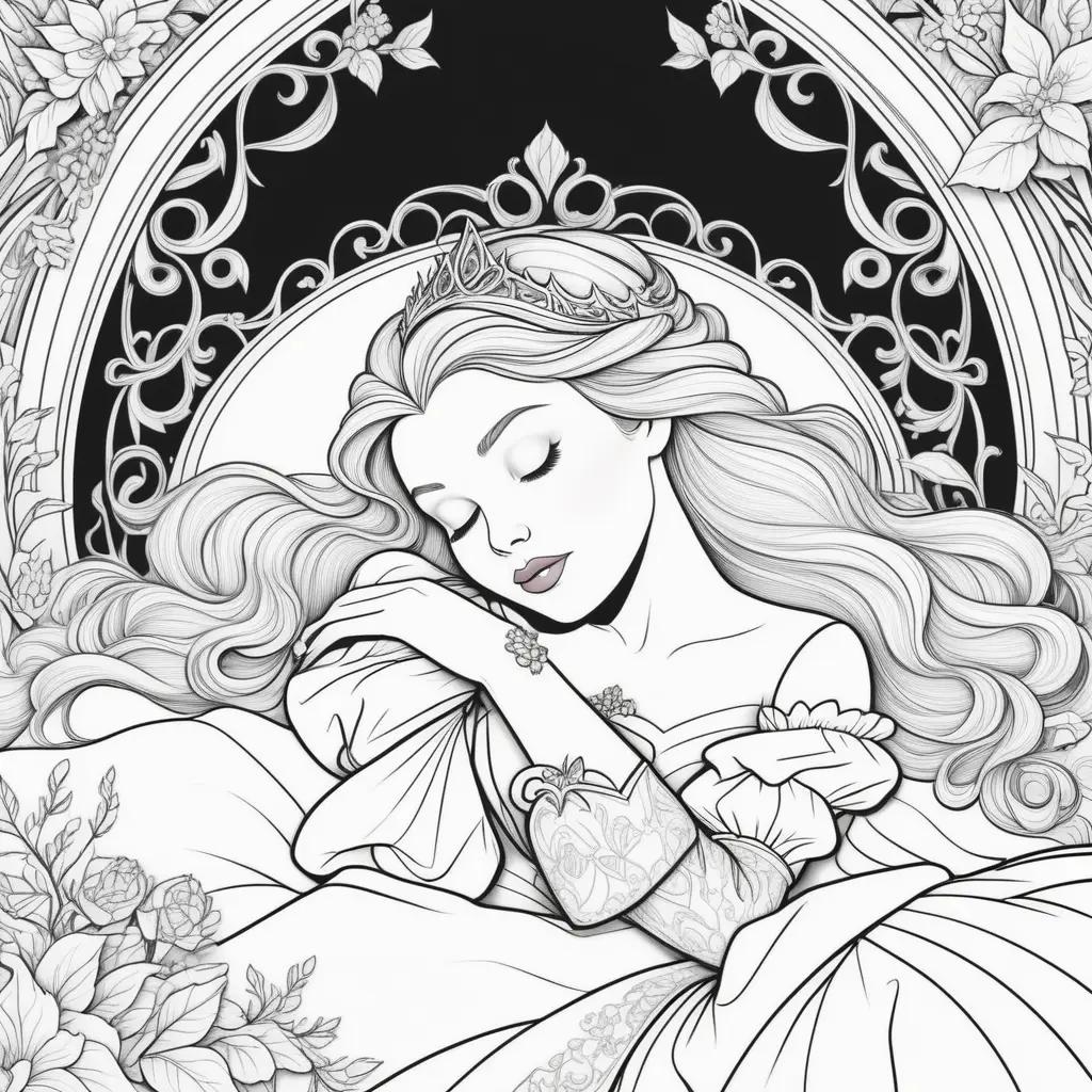 Sleeping Beauty coloring pages for adults