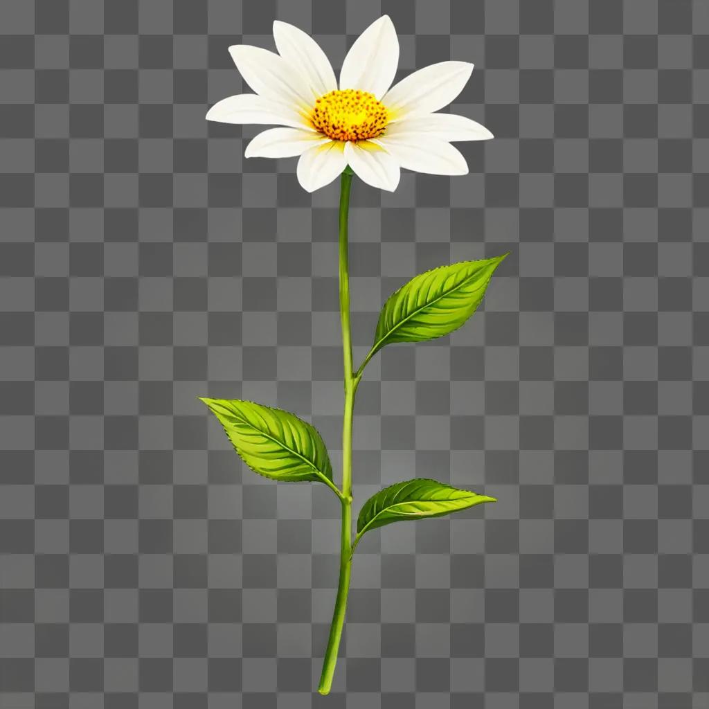 Small flower drawing on green background