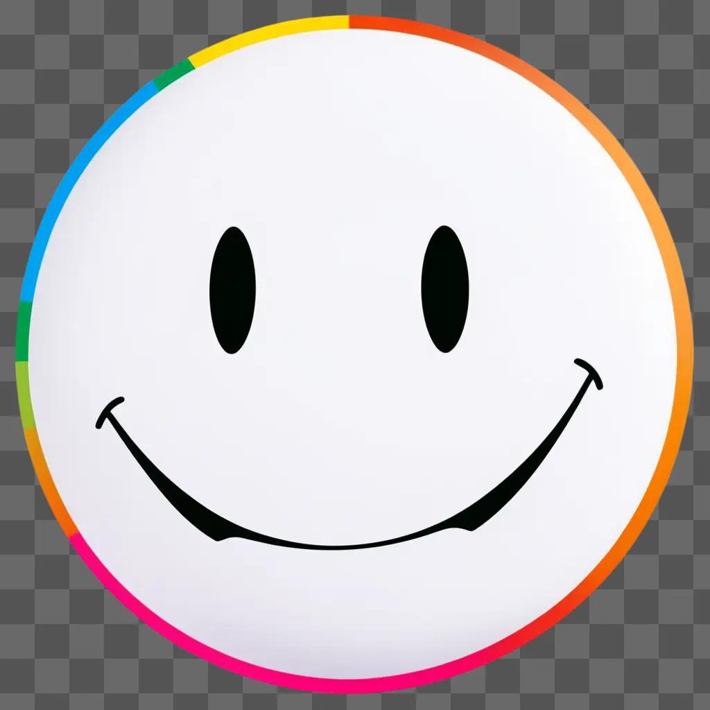 Smiley face clipart in a rainbow background