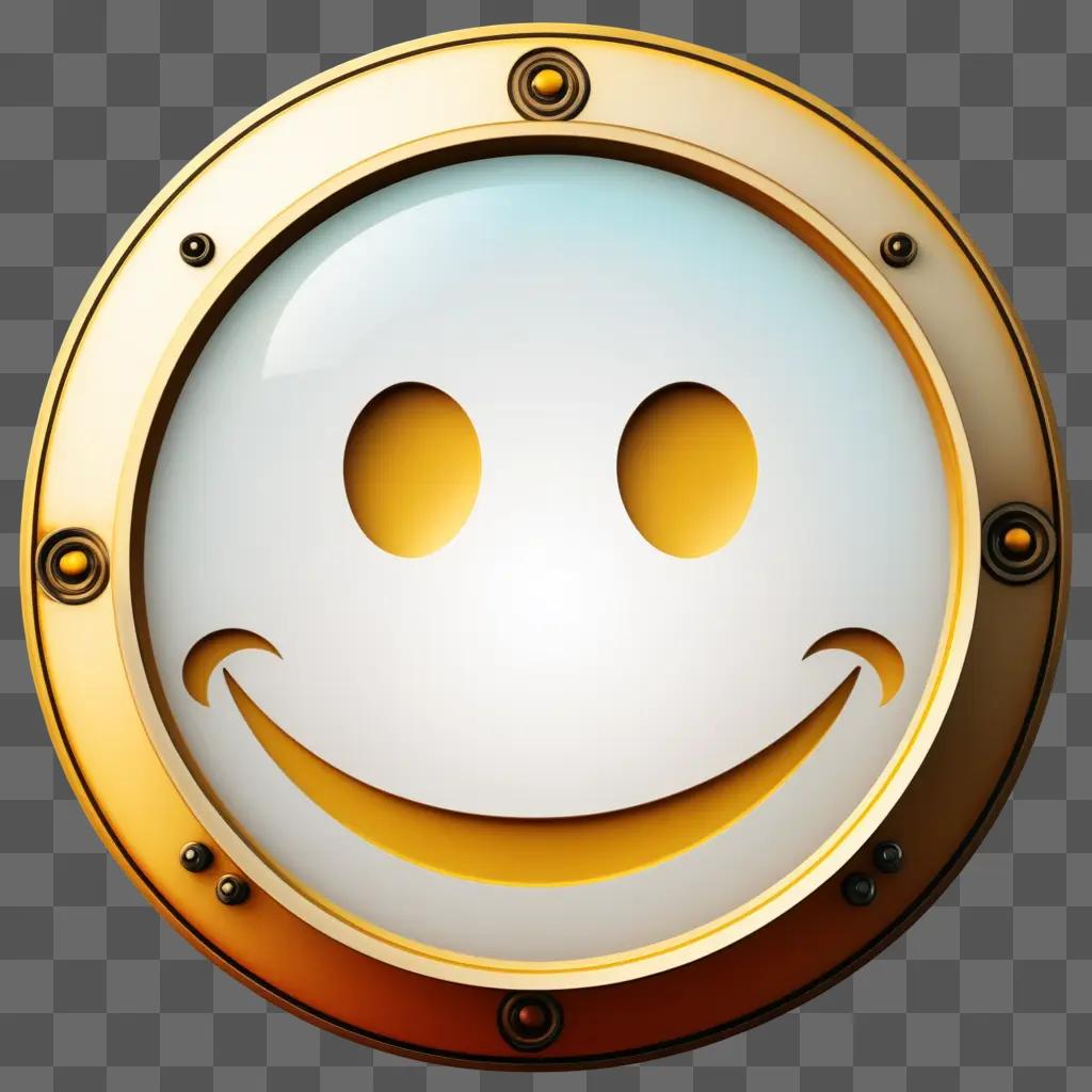 Smiley face clipart on a gold background