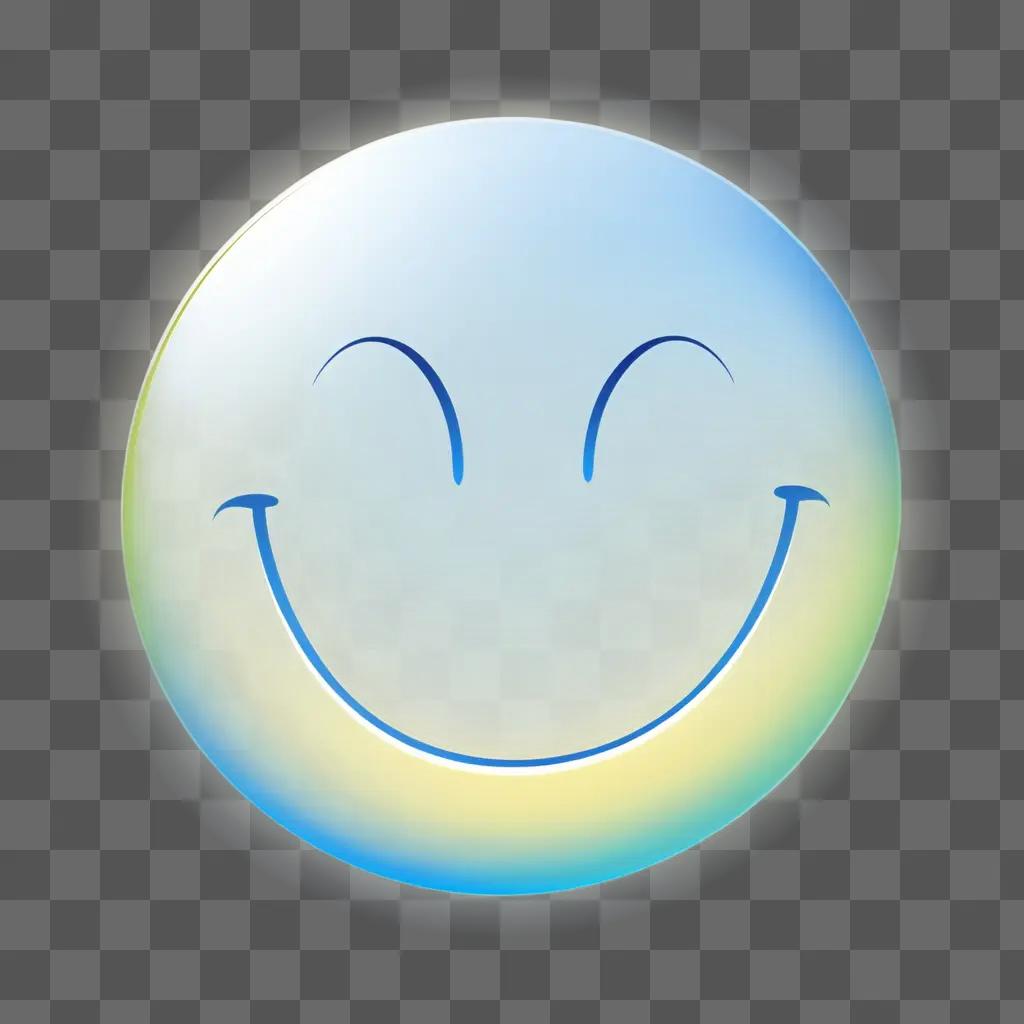 Smiley face clipart with blue lines