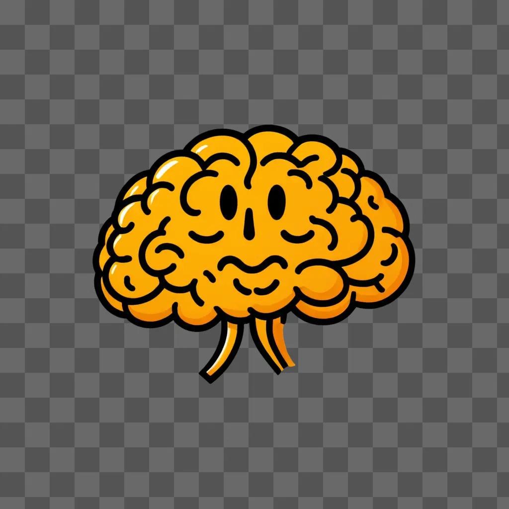 Smiling brain emoji on a beige background