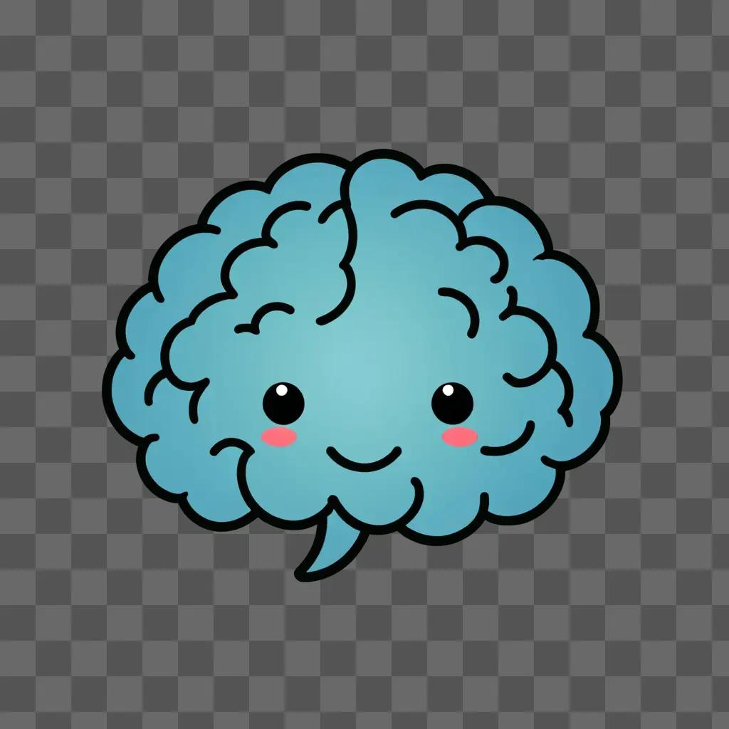 Smiling brain emoji on a blue background