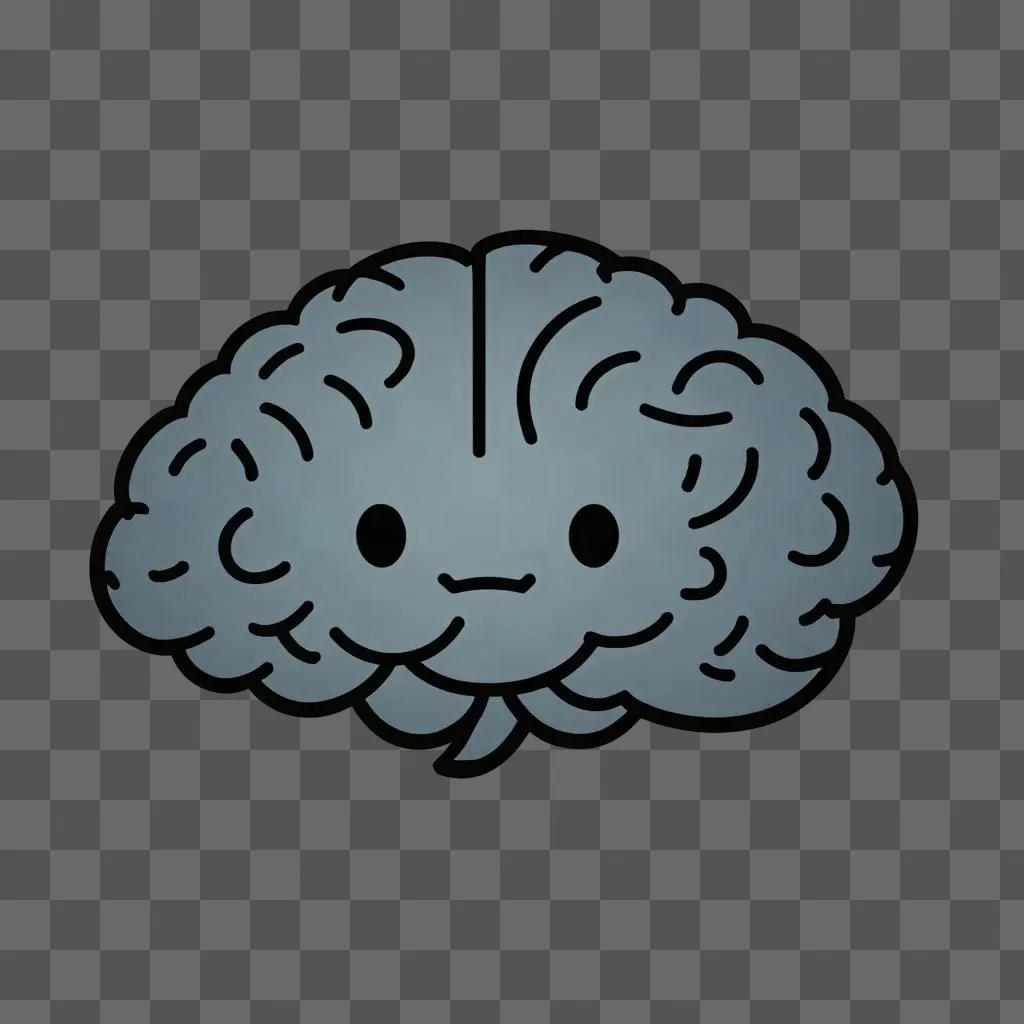 Smiling brain emoji on a dark background