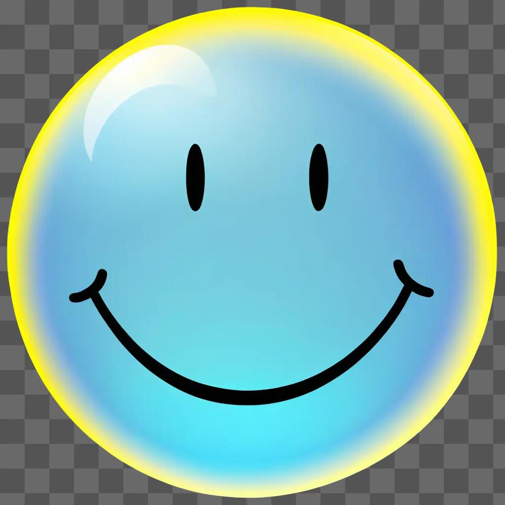 Smiling face in a circle with a yellow background