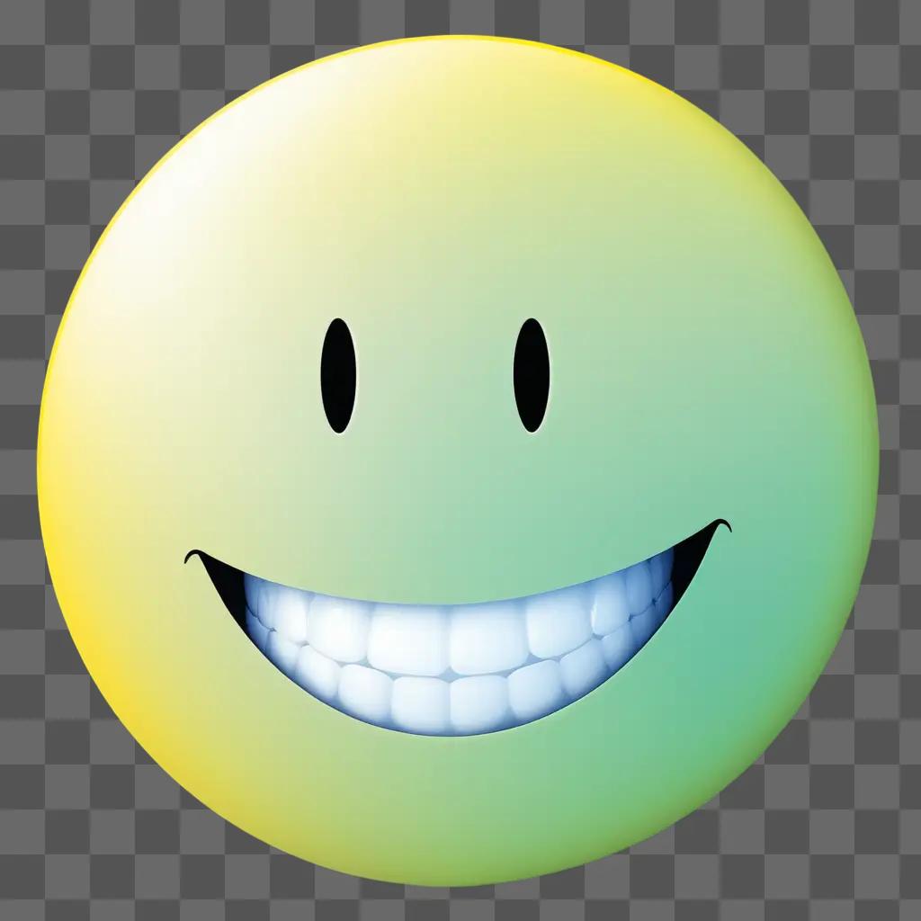 Smiling face on a green background