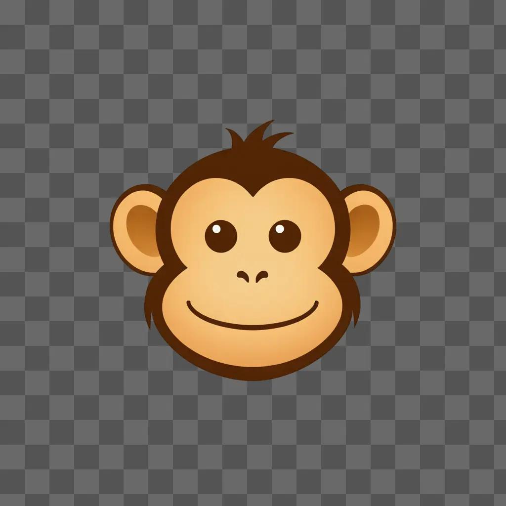 Smiling monkey emoji on a beige background