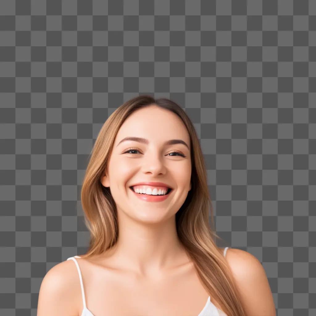 Smiling woman with long brown hair