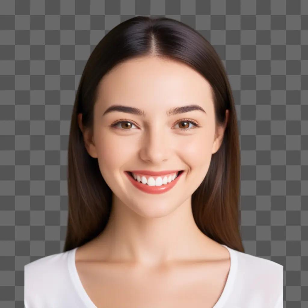 Smiling young womans face with a transparent smile