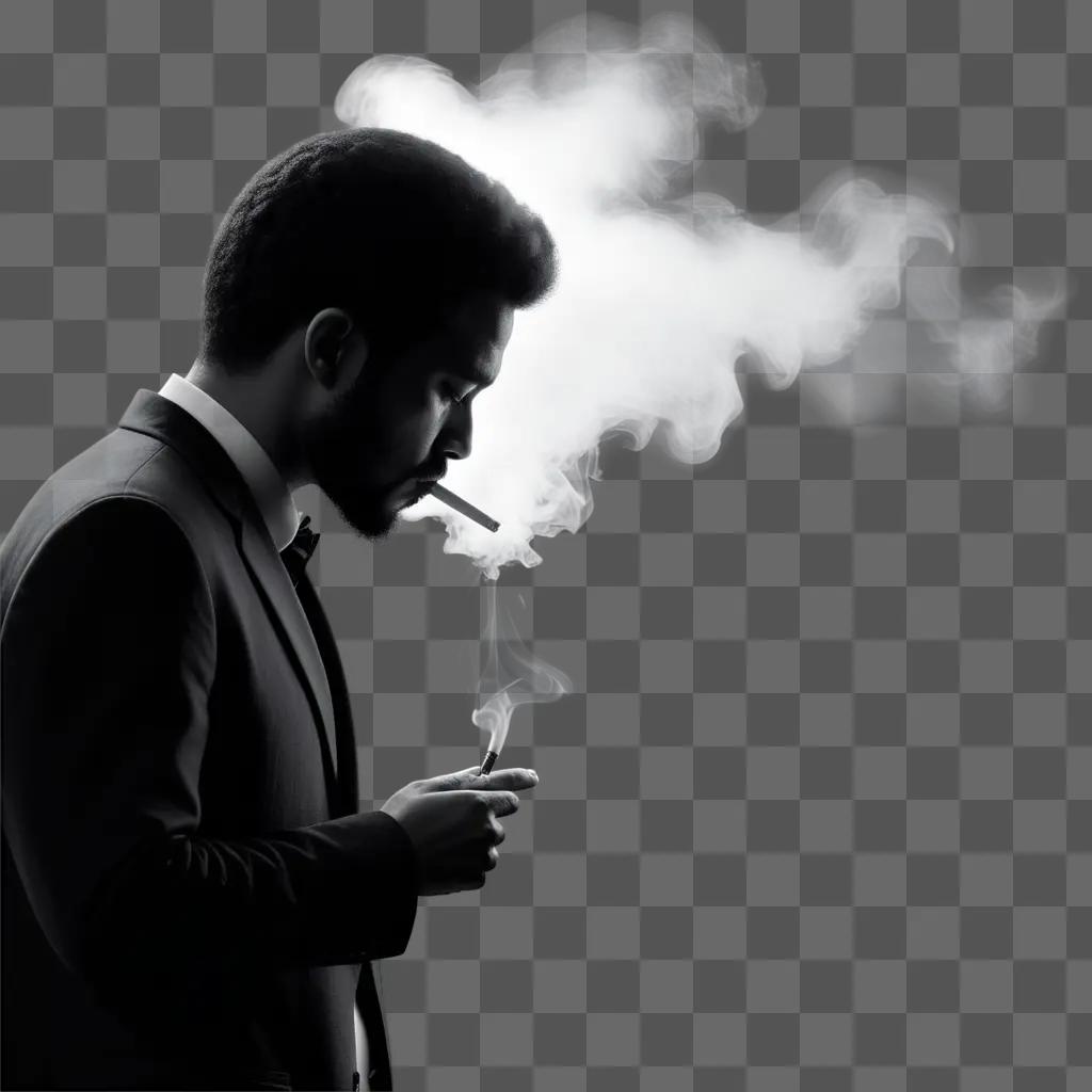 Smoking man in suit