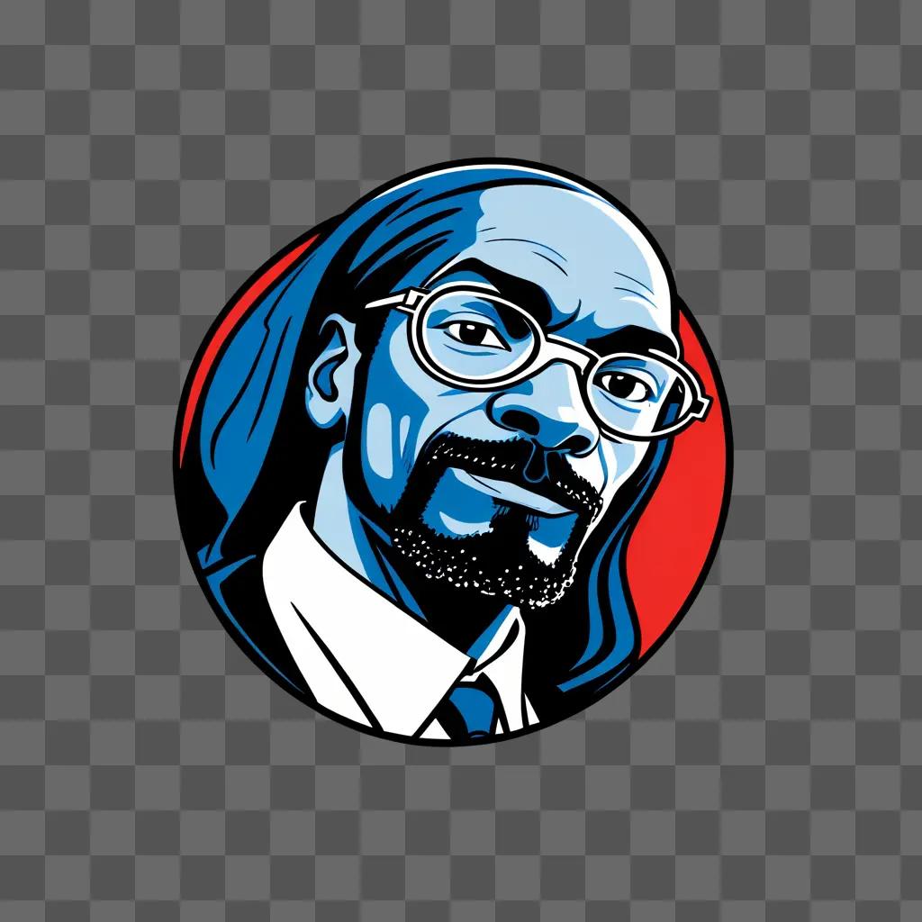 Snoop Dogg logo with a red and blue background