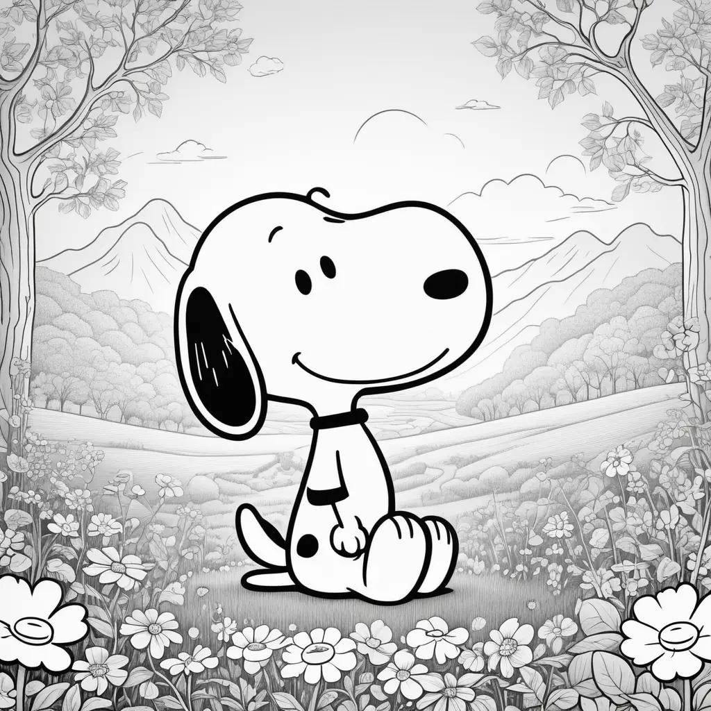 Snoopy coloring pages with white background