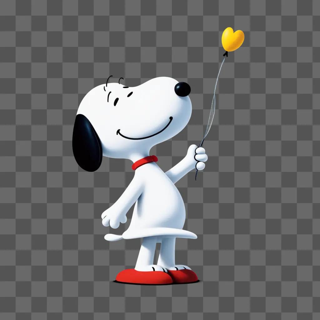 Snoopy holding a yellow balloon