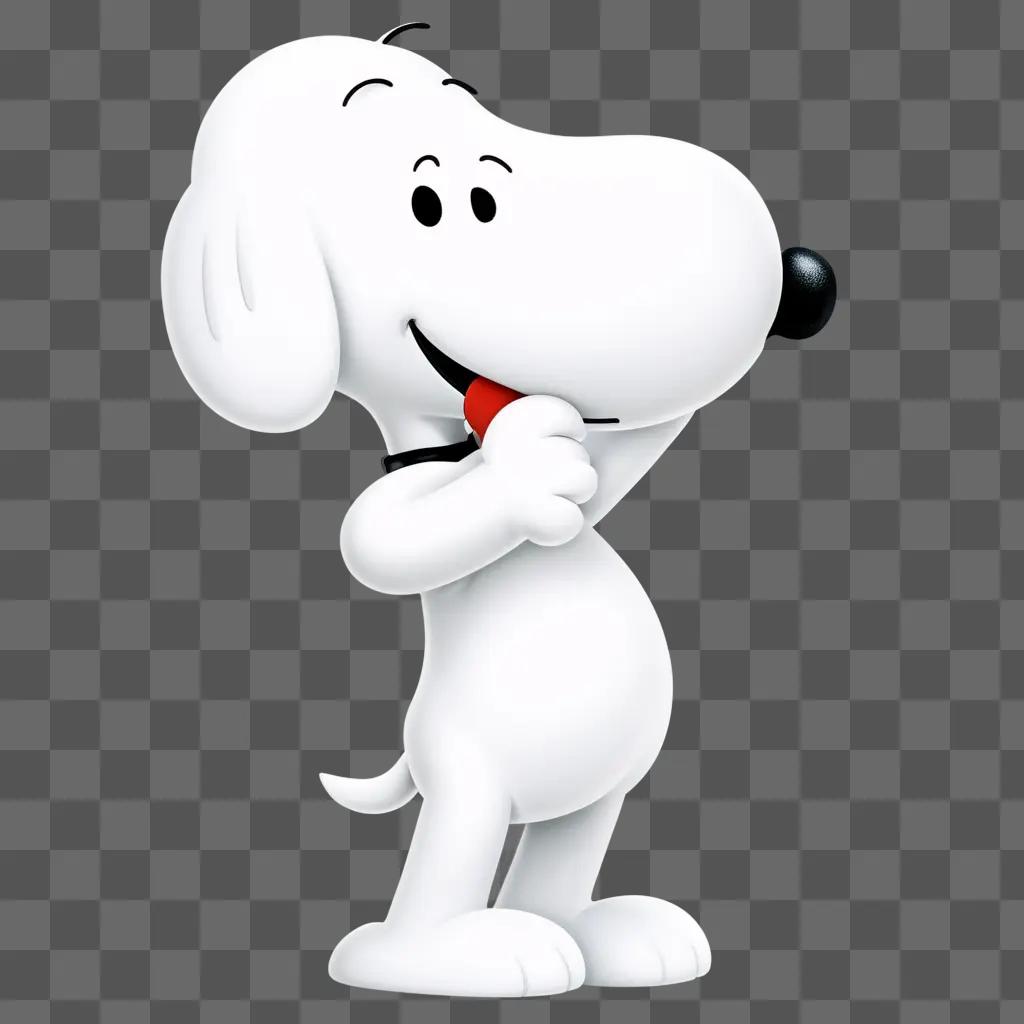 Snoopy the dog with red nose and tongue