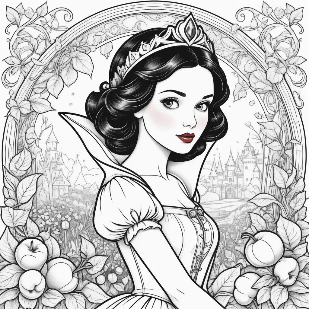 Snow White coloring pages for adults and kids