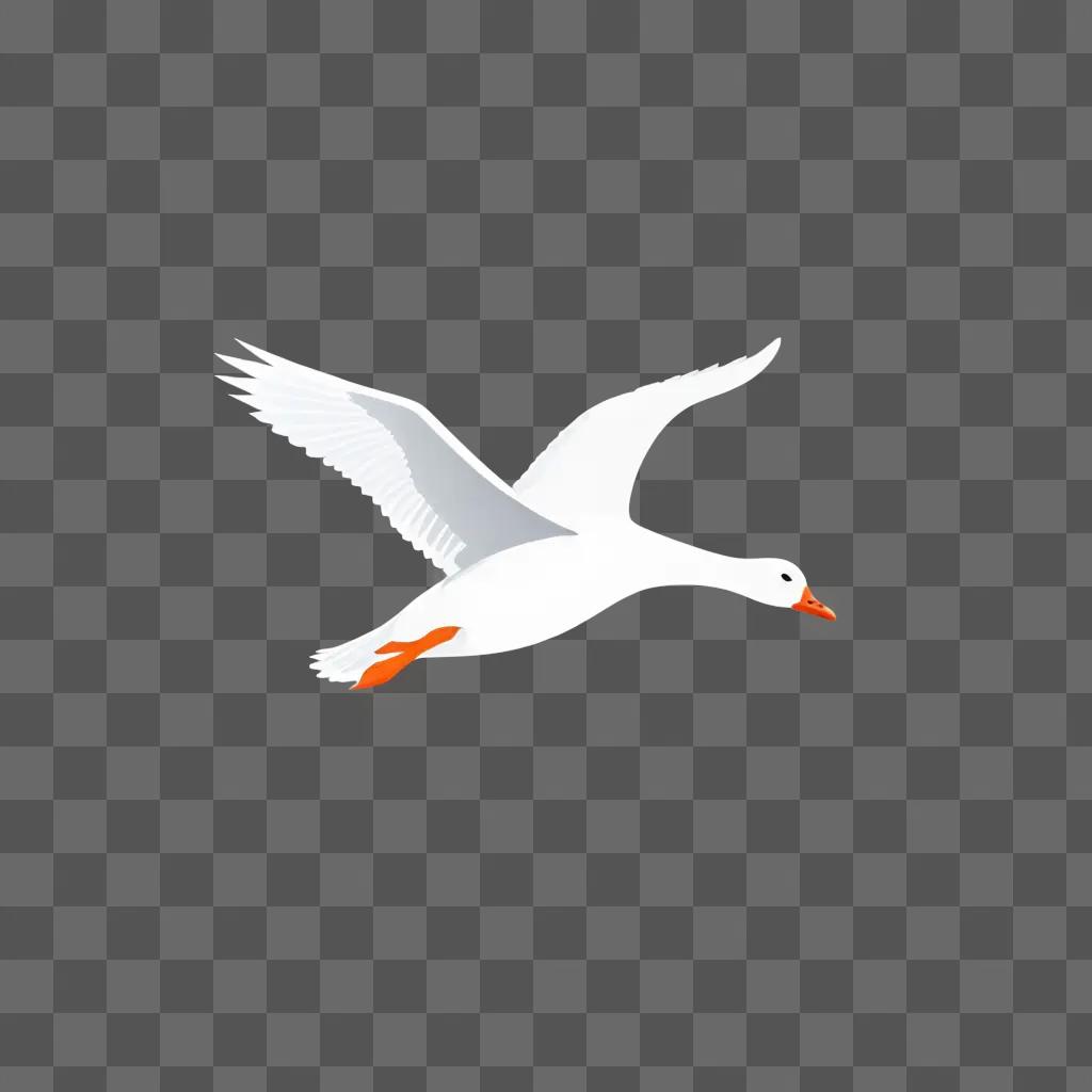 Snow goose mounts on white background