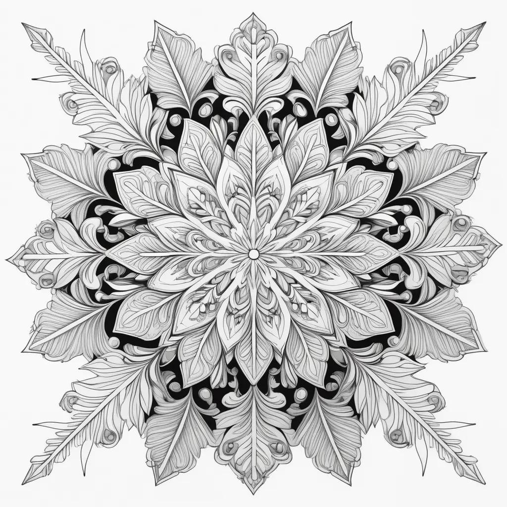 Snowflake Coloring Page: A Beautifully Detailed Design to Color