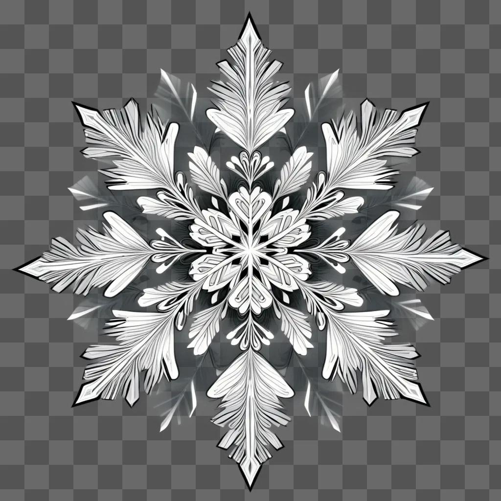 Snowflake art design in black and white