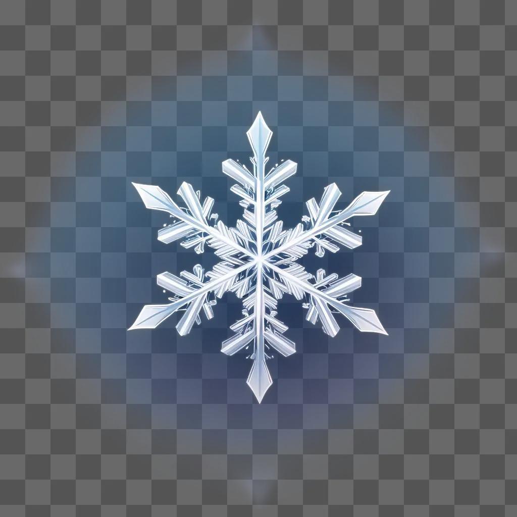 Snowflake on a blue background with a white star