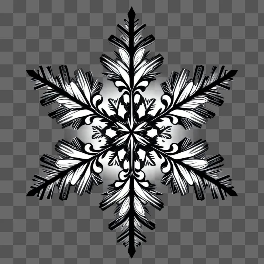 Snowflake with black and white design