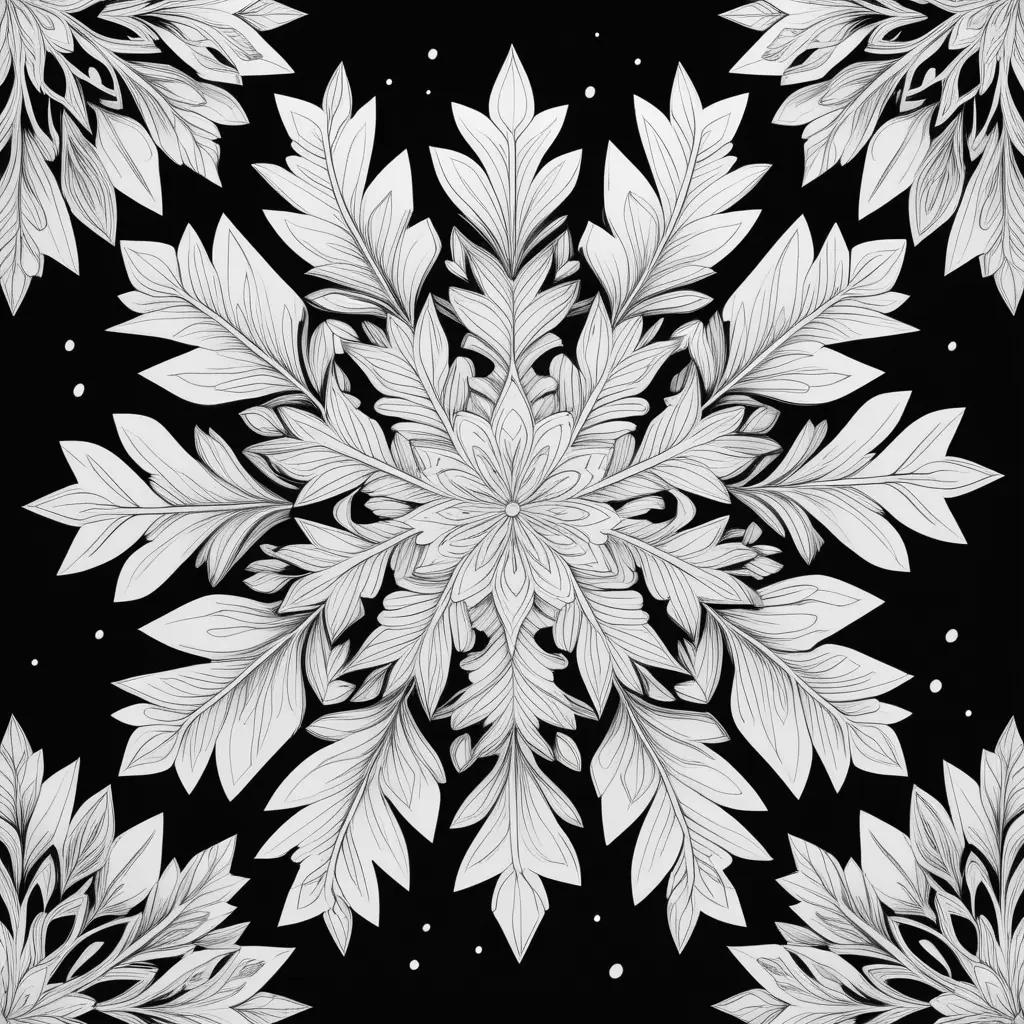 Snowflakes Coloring Pages with White and Black