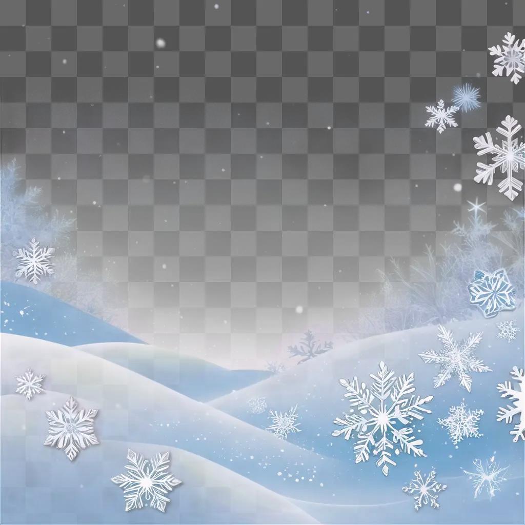 Snowflakes create a winter wonderland background