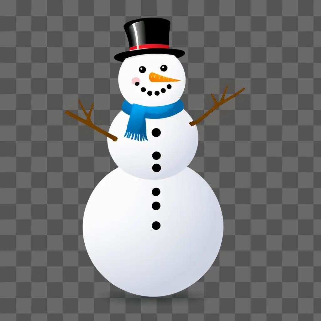 Snowman bear smiles at camera in cartoon style