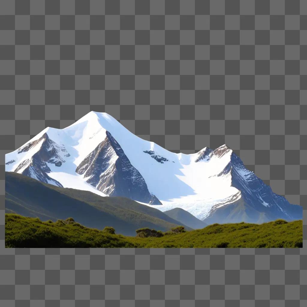 Snowy mountain peaks in a clear blue sky