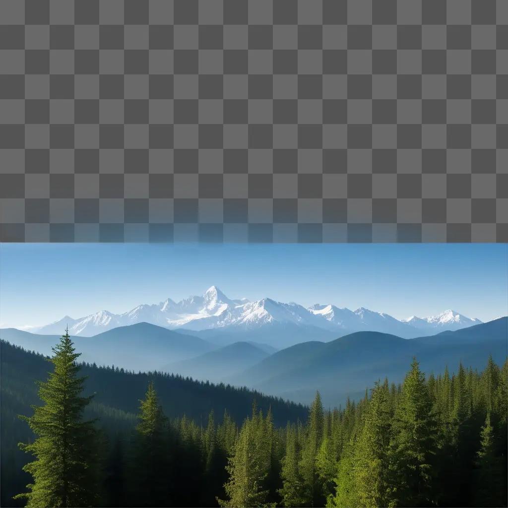 Snowy mountain range with a clear blue sky