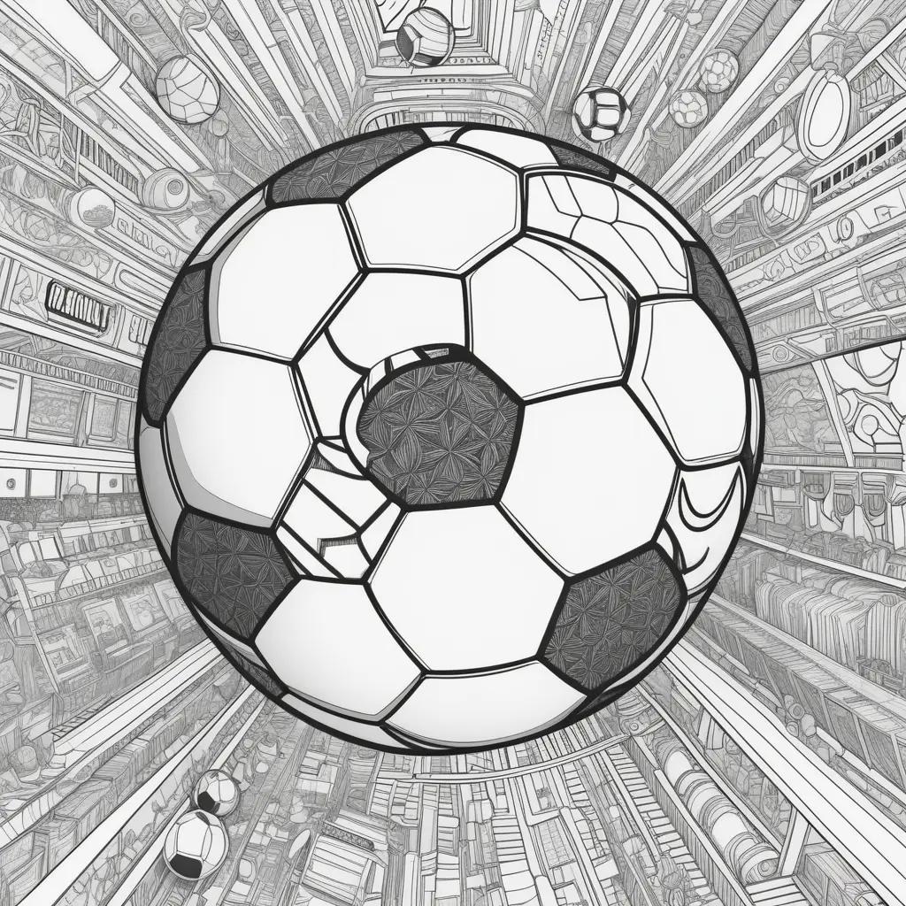 Soccer Coloring Pages showcases a vibrant black and white illustration