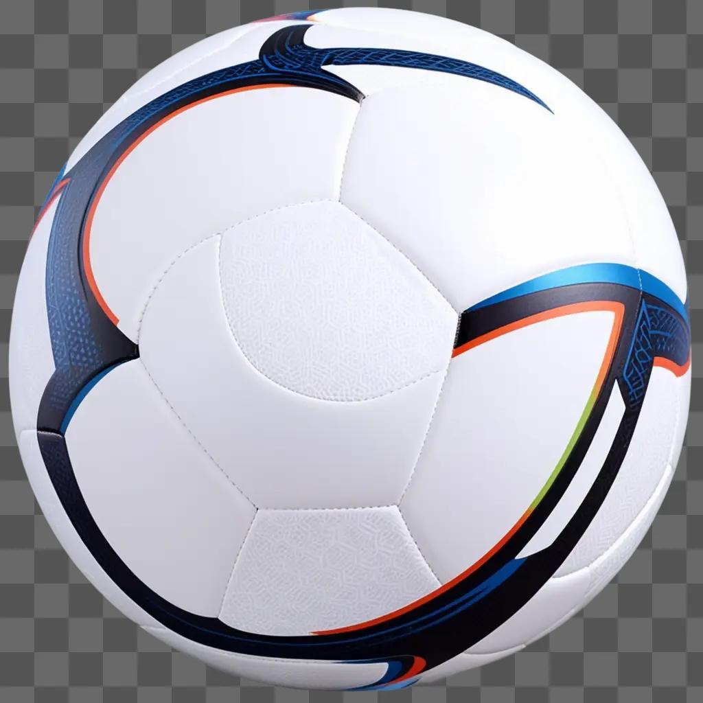 Soccer ball in white, blue and black in a png format