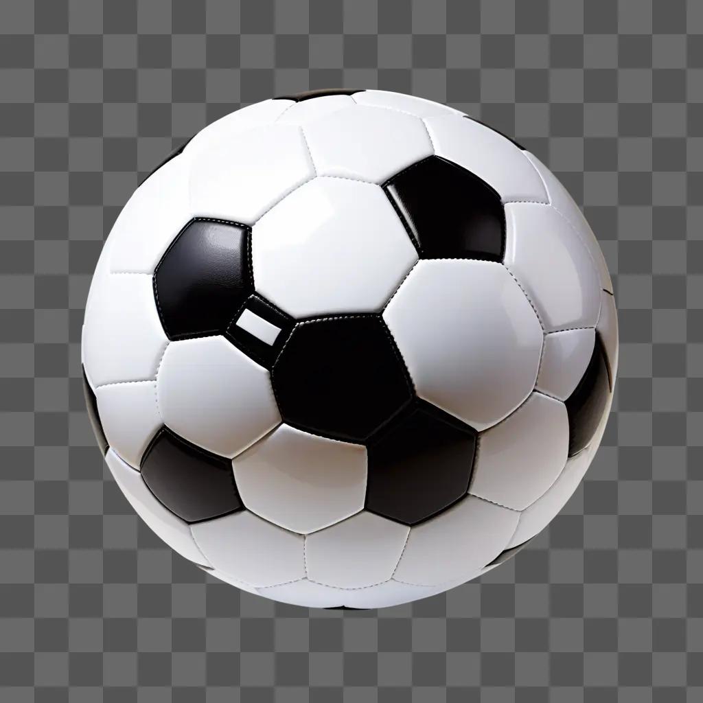 Soccer ball on a white background with black and white markings