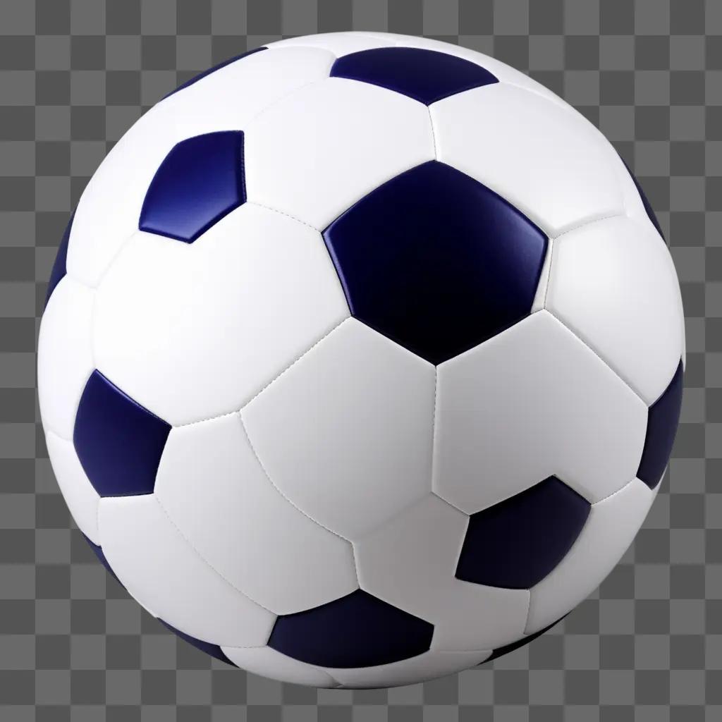 Soccer ball with black and white hexagon design