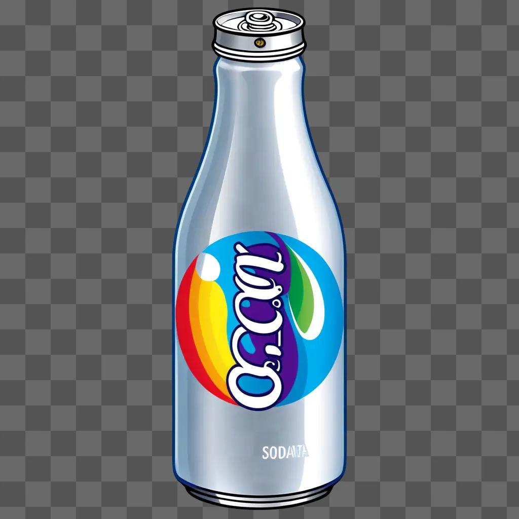 Soda can with rainbow color clipart