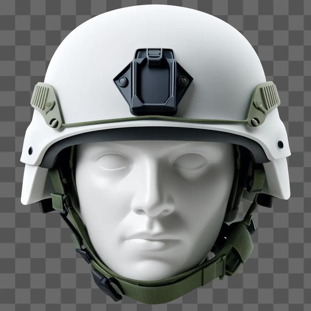 Soldier helmet on a grey background