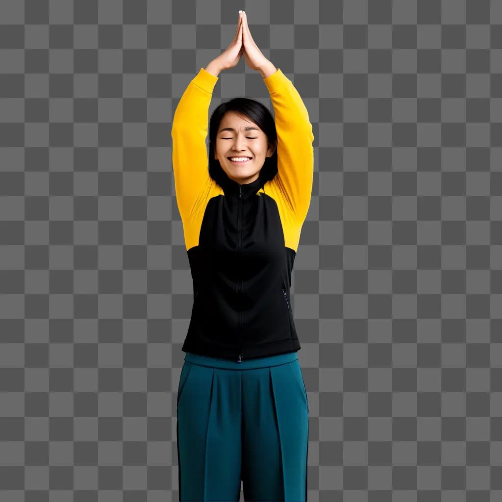 Solved image of a woman in yoga pose