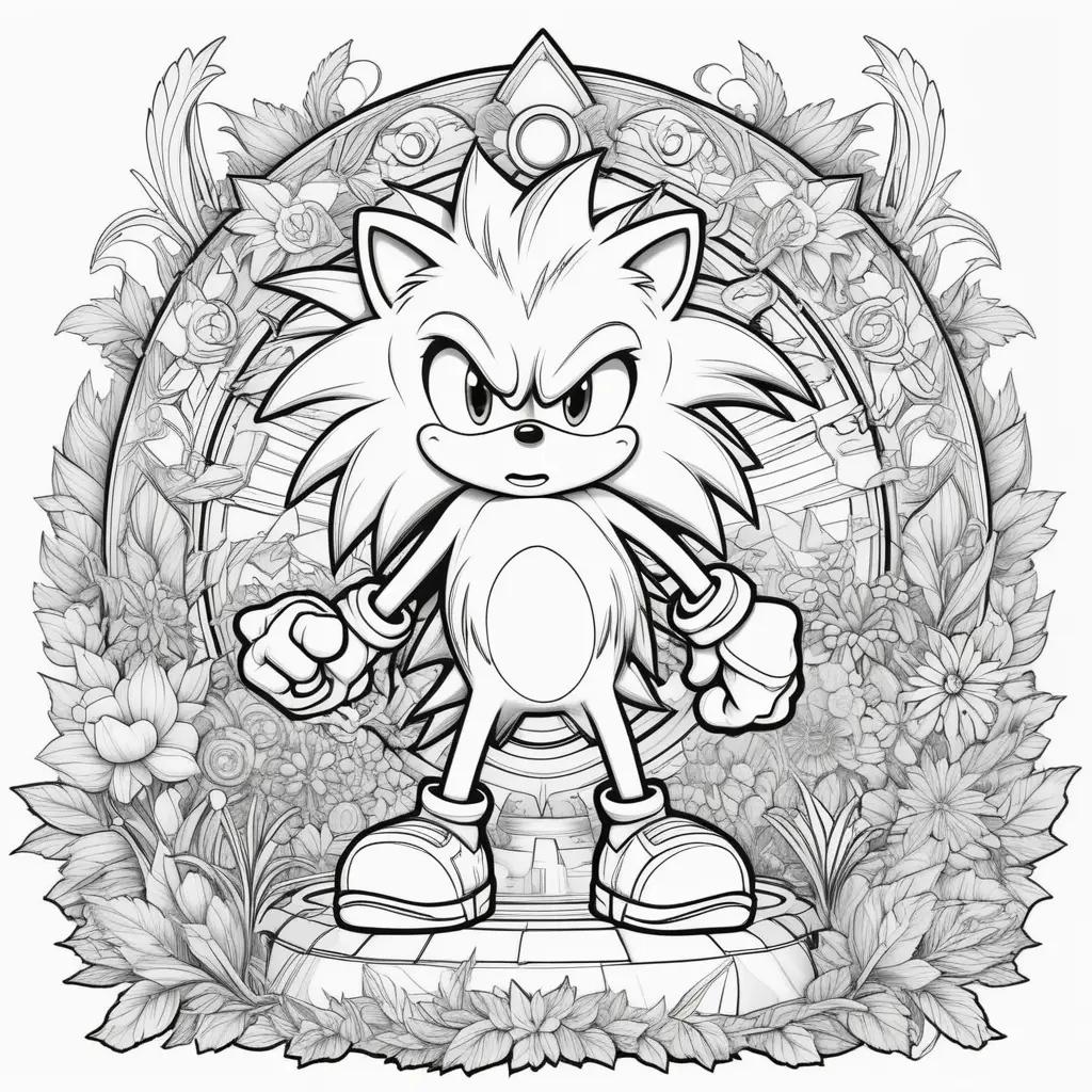 Sonic Coloring Page with Fangs and Fur