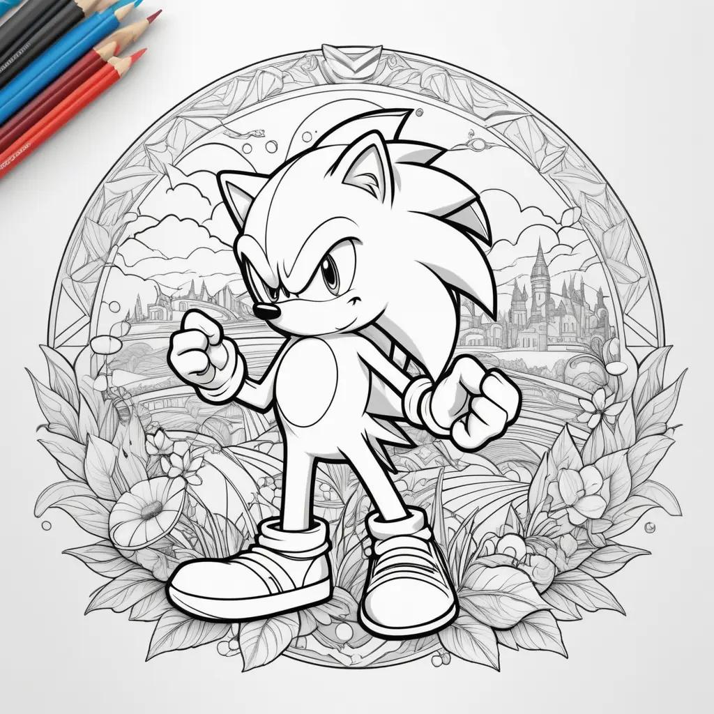 Sonic coloring pages, a circle K, and a city skyline