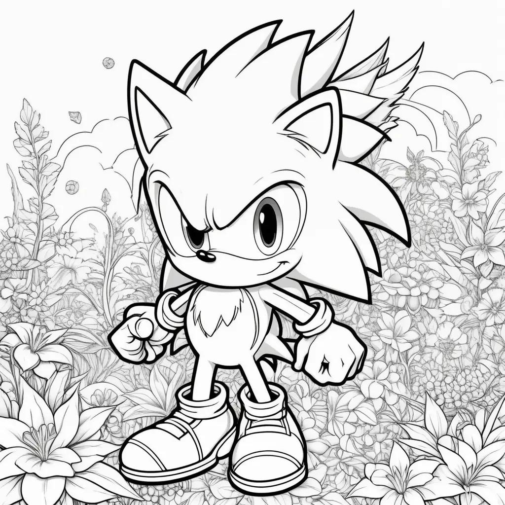 Sonic coloring pages featuring Sonic the Hedgehog and his friends