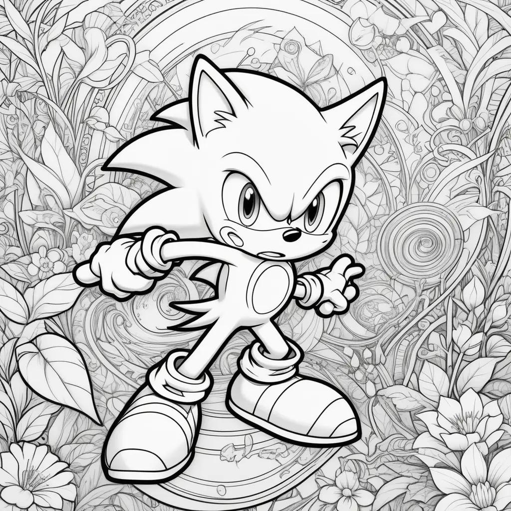 Sonic coloring pages featuring Sonic the Hedgehog in a variety of poses